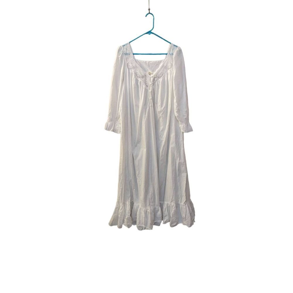 VTG Victoria's Secret Gold Label Nightgown 100% Cotton Button Front White S